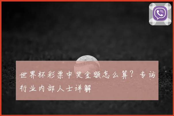 世界杯彩票中奖金额怎么算?专访行业内部人士详解